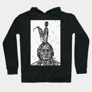 SITTING BULL ink portrait.2 Hoodie